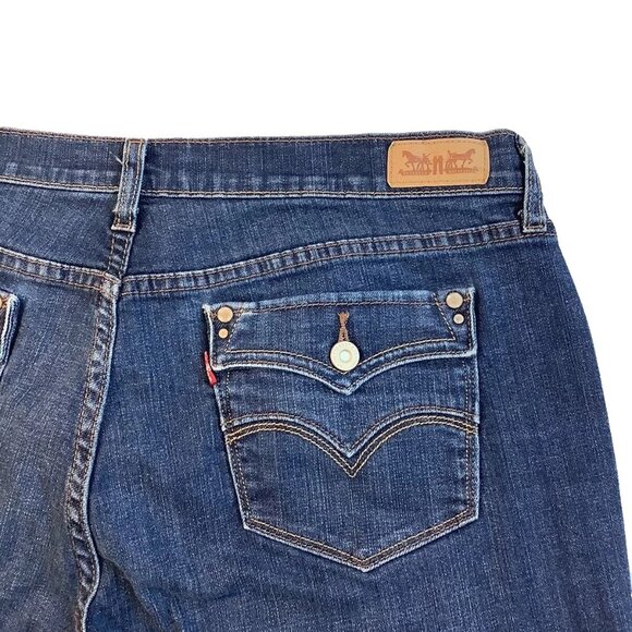 Levis 505 Womens Straight Leg High Rise Blue Denim Jeans Size Waist 36 - Picture 3 of 11